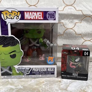 Funko Pop + Mini Lot Prof. Hulk #705 Marvel PX Previews Exclusive/Venom Hulk #04